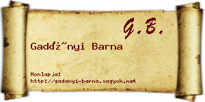 Gadányi Barna névjegykártya