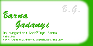 barna gadanyi business card